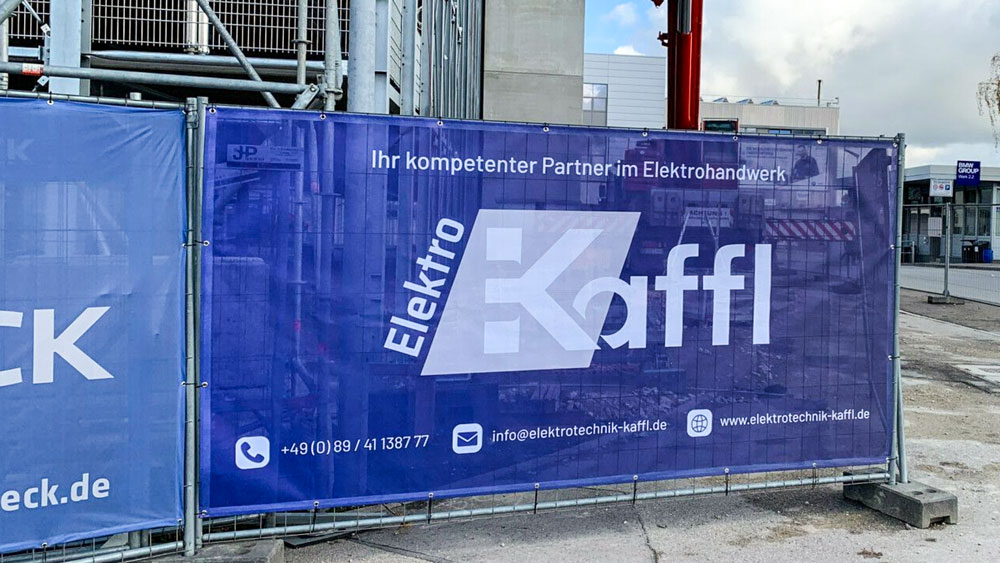 Bauzaunbanner Elektriker