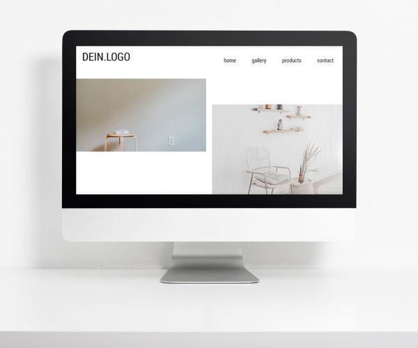 Kostenloses Mockup eines Bildschirms / iMacs zur Präsentation von Websites