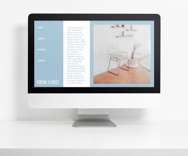 Kostenloses Mockup eines Bildschirms / iMacs zur Präsentation von Websites